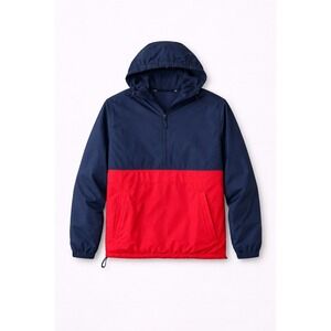 Swiss Tech Men's Colorblock Pullover Windbreaker Jacket‎ Navy Red Size M
